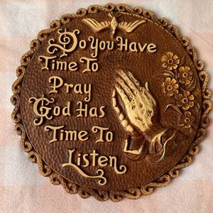 70’s 80’s Retro Vintage Religious Prayer Hands Wall Hanging Art